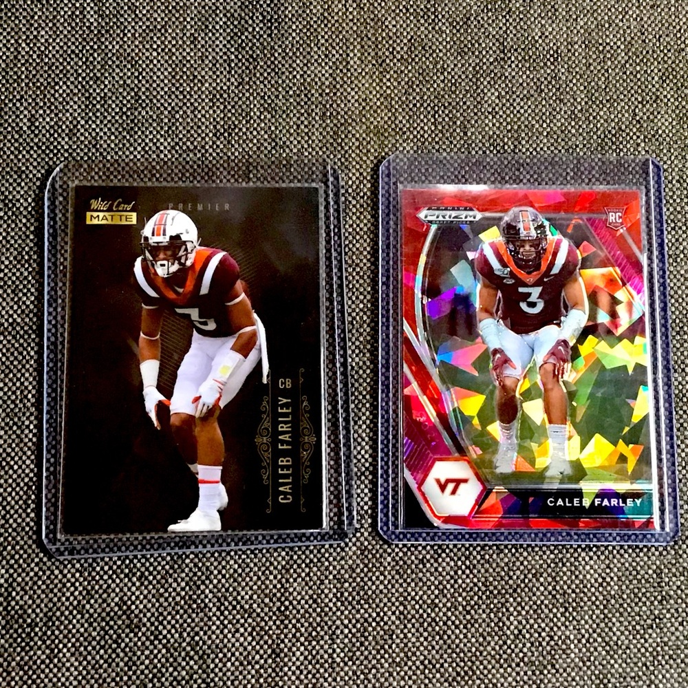 Caleb Farley 2021 Panini Prizm Rookie Card Red Cracked Ice & Wild Card Black RC